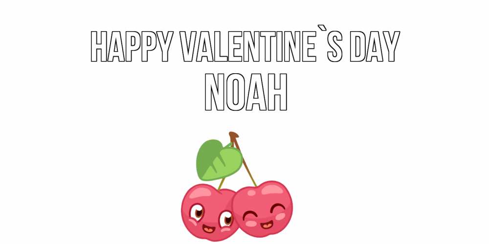Greetings card с именем, Noah Happy Valentine`s Day 14 февраля день всех влюбленных Greetings with text for free download 